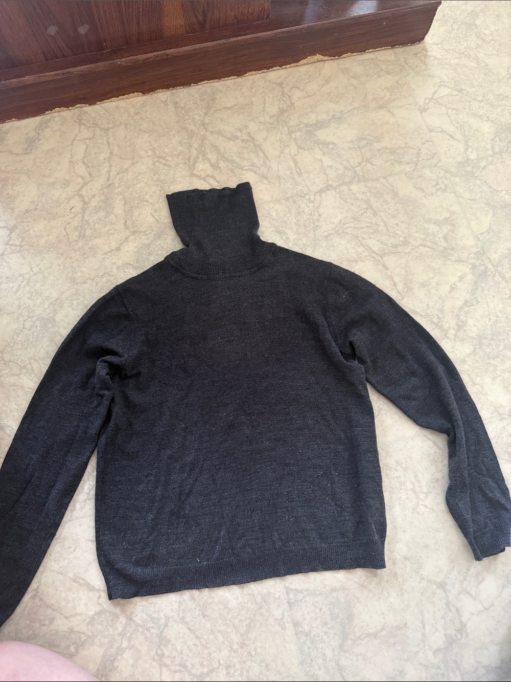Women's Charcoal Turtleneck Sweater - Soft Knit